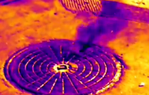 Escaping Methane Gas from Sewer through man hole vent